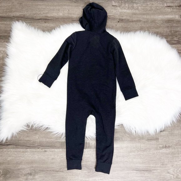 🔹sold🔹Sweet Bamboo Toddler 2 Years Hooded Pocket Romper Charcoal Black - Picture 2 of 5